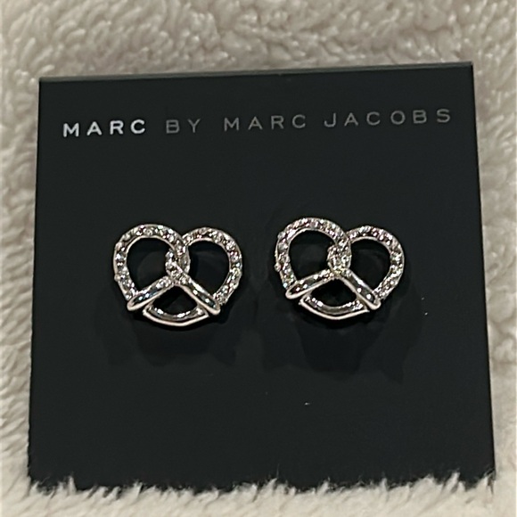 Marc by Marc Jacobs Silvertone Pretzel Twist Stud Earrings - Picture 2 of 4